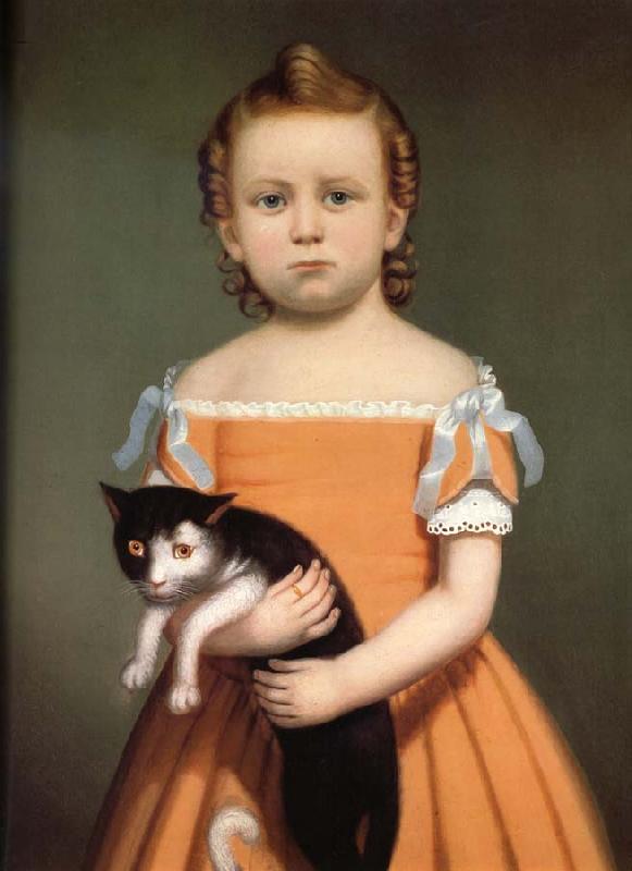 William Thompson Bartoll Gril and Cat oil painting picture
